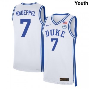 Duke Blue Devils Kon Knueppel #7 White Youth Basketball College Jersey | Elite Authentically Stitched 71kS8M0s