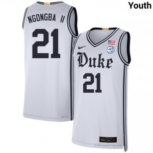Patrick Ngongba II White #21 Blue Devils Team Youth Player Basketball Jersey | Durably Stitched 953Nl1EH
