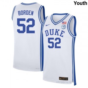 Duke Blue Devils Stanley Borden #52 White Youth Basketball High School Jersey | Elite Authentically Stitched 29W01K2M