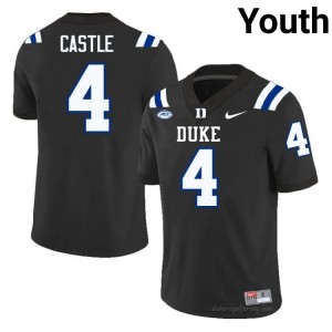 Anderson Castle Duke Blue Devils Youth #4 Black Football University Jersey | Classic Premium Stitched 563KMT2I