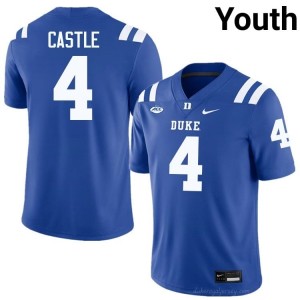 #4 Anderson Castle Blue Devils Youth Royal Football NCAA Jersey | Pro-Grade Stitched 235lMb7I