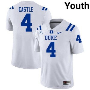 Anderson Castle White #4 Duke Youth College Football Jersey | Durably Stitched 9247F777