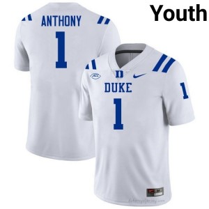 #1 Andrel Anthony Duke Youth White Football University Jersey | Pro-Grade Stitched 67mr4cmX