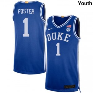 Caleb Foster Duke Youth #1 Royal Basketball College Jersey | Classic Premium Stitched 79f66718