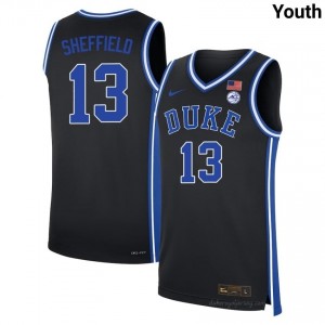 #13 Cameron Sheffield Blue Devils Youth Black Basketball Player Jersey | Pro-Grade Stitched 42P6017D