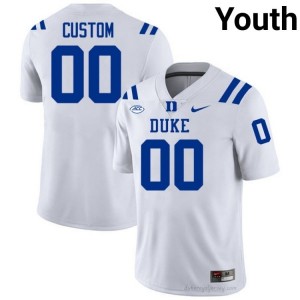 Custom White #00 Duke Youth NCAA Football Jersey | Durably Stitched 3073W3A7