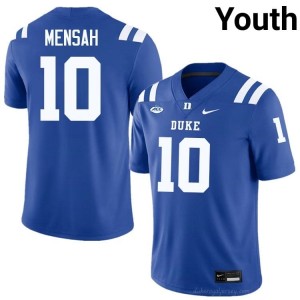 Blue Devils Darian Mensah #10 Royal Youth Football NCAA Jersey | Elite Authentically Stitched 43083p0I