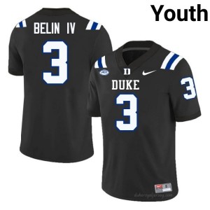 #3 Henry Belin IV Duke Blue Devils Youth Black Football High School Jersey | Pro-Grade Stitched 288L57R4