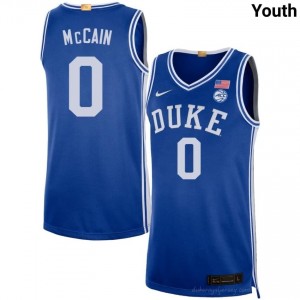 Jared McCain Duke Youth #0 Royal Basketball Player Jersey | Classic Premium Stitched 92VK4601
