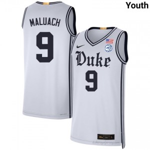 Khaman Maluach Duke Youth #9 White Team Basketball University Jersey | Classic Premium Stitched 83DpLWfK