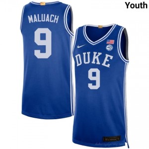 Khaman Maluach Royal #9 Blue Devils Youth College Basketball Jersey | Durably Stitched 67Wmj034