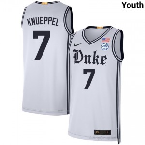 Kon Knueppel Duke Youth #7 White Team Basketball NCAA Jersey | Classic Premium Stitched 37hJ5717