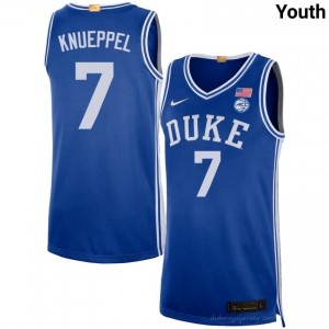 Kon Knueppel Royal #7 Blue Devils Youth Player Basketball Jersey | Durably Stitched 11008441
