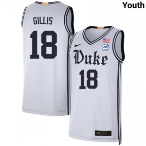 Mason Gillis Duke Youth #18 White Team Basketball College Jersey | Classic Premium Stitched 10m2Q3Ge