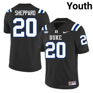 #20 Nate Sheppard Duke Blue Devils Youth Black Football University Jersey | Pro-Grade Stitched 67k281v4