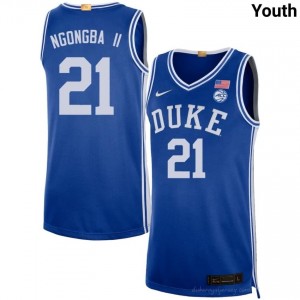 Patrick Ngongba II Duke Youth #21 Royal Basketball NCAA Jersey | Classic Premium Stitched 646r03K2