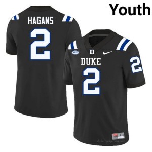 Sahmir Hagans Duke Blue Devils Youth #2 Black Football Player Jersey | Classic Premium Stitched 72PG7J18
