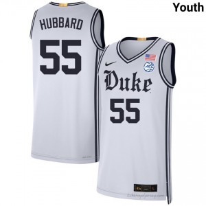 Spencer Hubbard Duke Youth #55 White Team Basketball Player Jersey | Classic Premium Stitched 461xty77