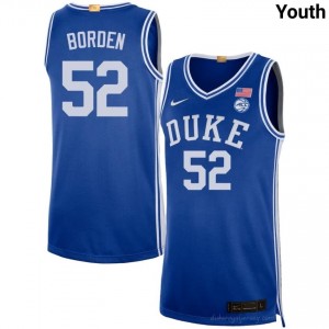Stanley Borden Royal #52 Blue Devils Youth College Basketball Jersey | Durably Stitched 432UU3IQ